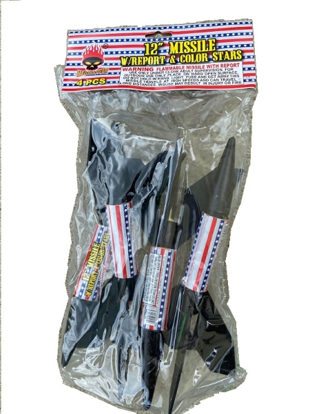 Picture of 12" Missile w/Report & Color Stars - 4 pcs.